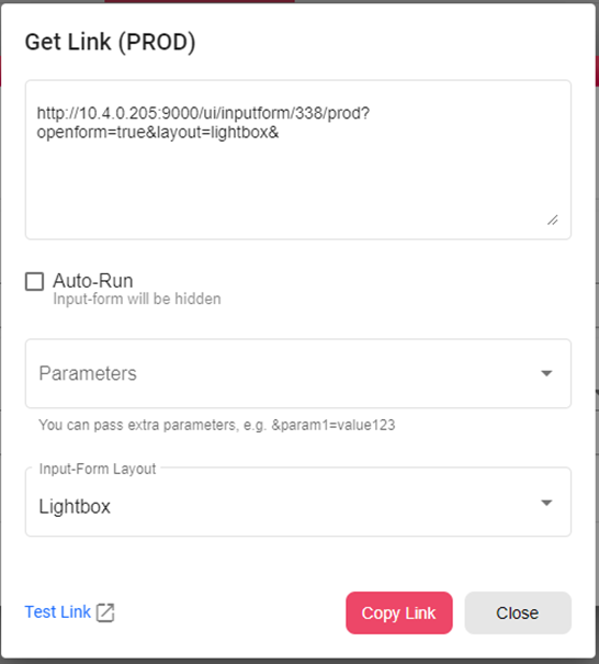 Get link dialog