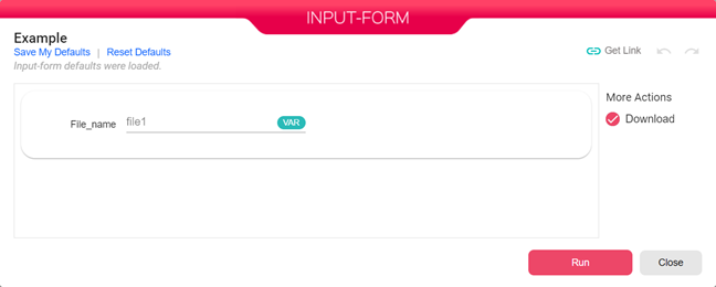 Input form
