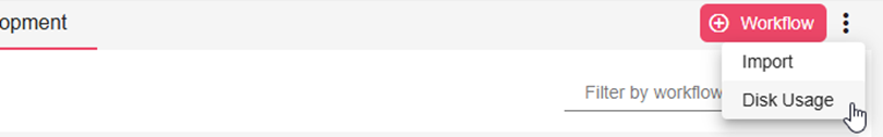 Disk Usage menu