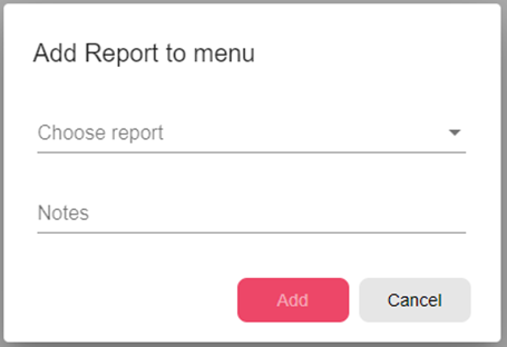 Add report dialog